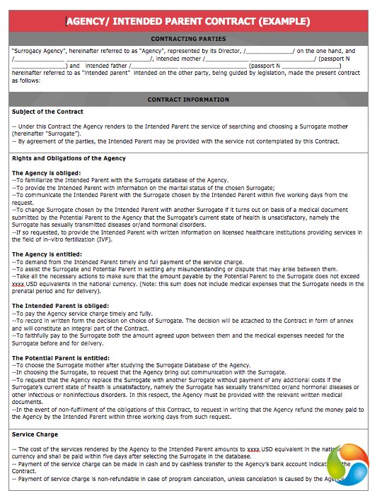 Intended Parent Surrogacy Contract Examples